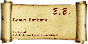 Braum Barbara névjegykártya